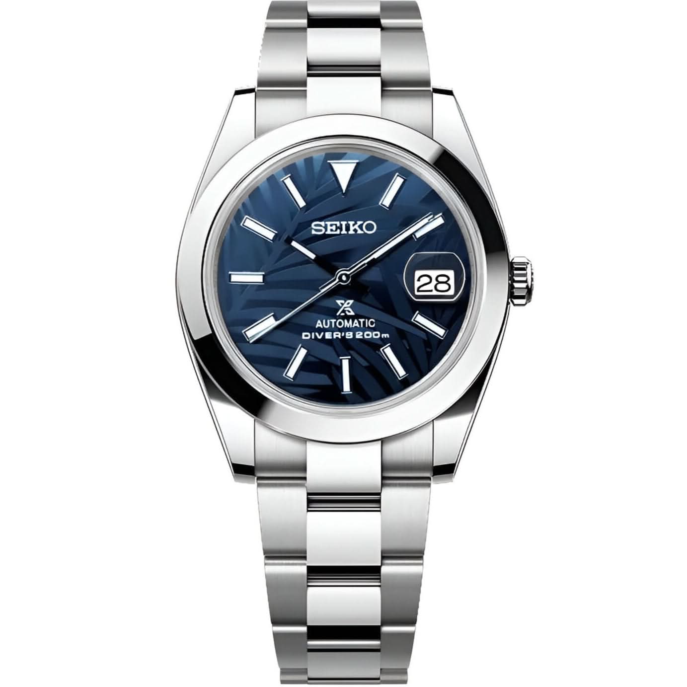 Datejust Mod - Palm Leaf Smooth Blue