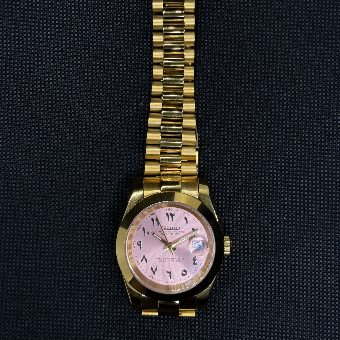 Datejust Mod - Arabic Gold Baby Pink