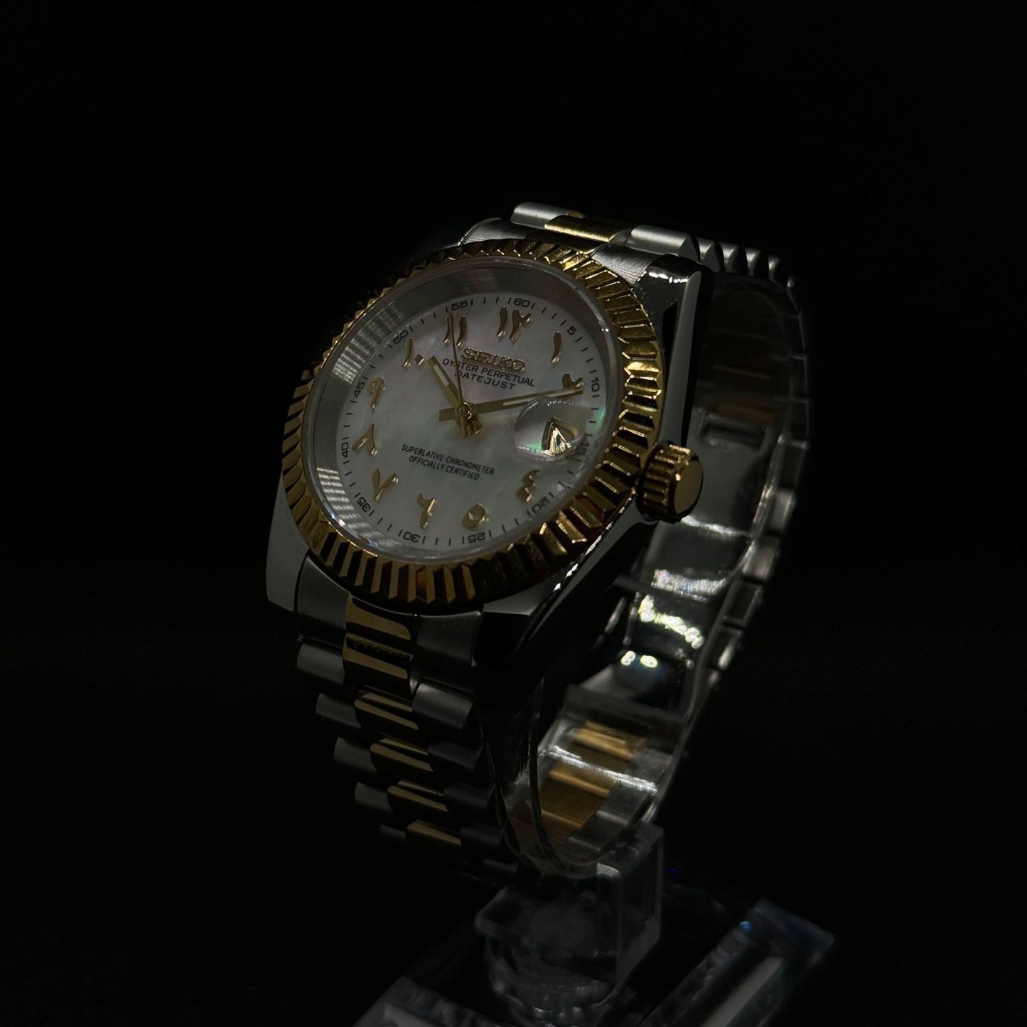 Datejust Mod - Arabic Two-Tone Pearl Gold