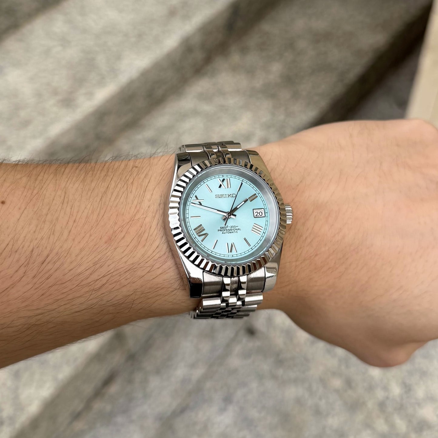 Datejust Mod - Roman Baby Blue