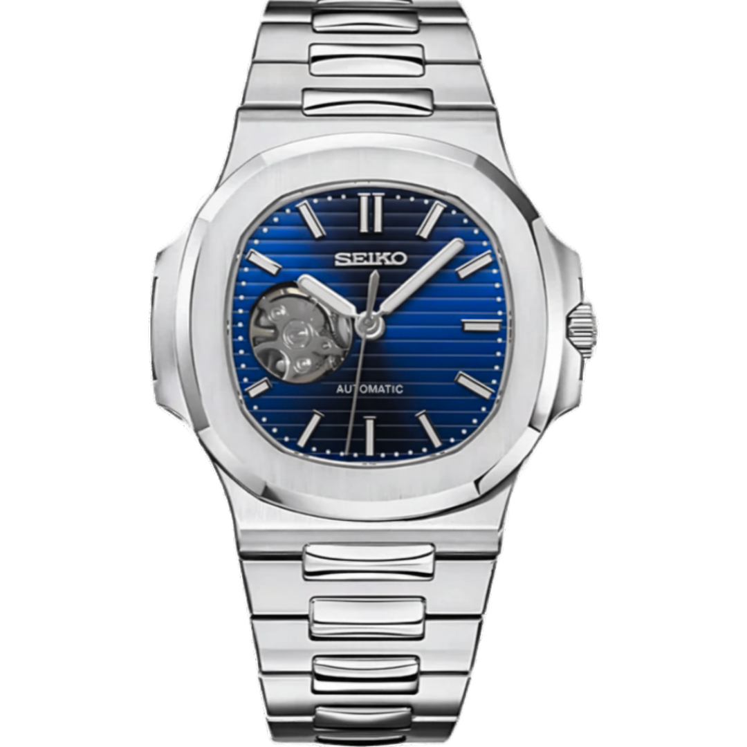 Seiko Nautilus Mod - Navy Blue Open Heart